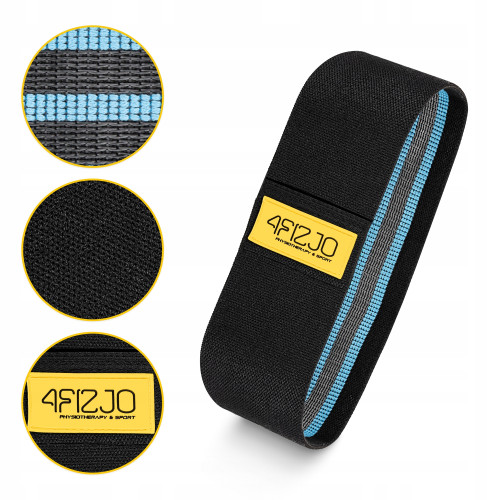 Резинка для фітнеса  4FIZJO Hip Band 15-20 кг Black/Blue - фото №6